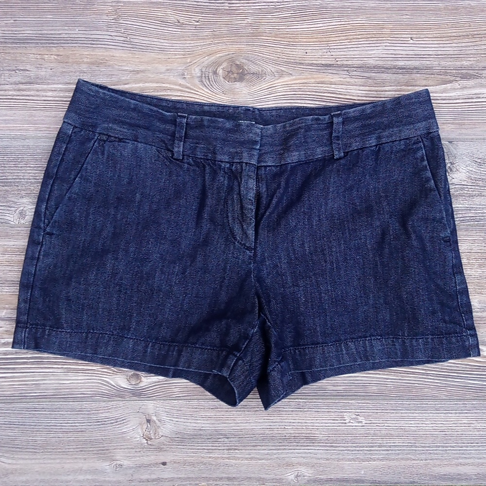 Loft Dark Wash Denim Jean Style Dress Shorts
